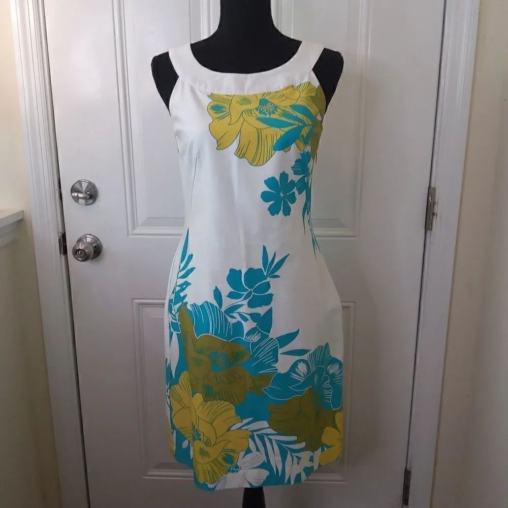 Tweeds floral multi-print sleeveless dress with lining